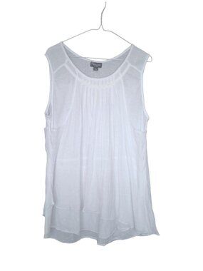 Threadz Sleeveless Layered Cotton Shirt, Size Large
